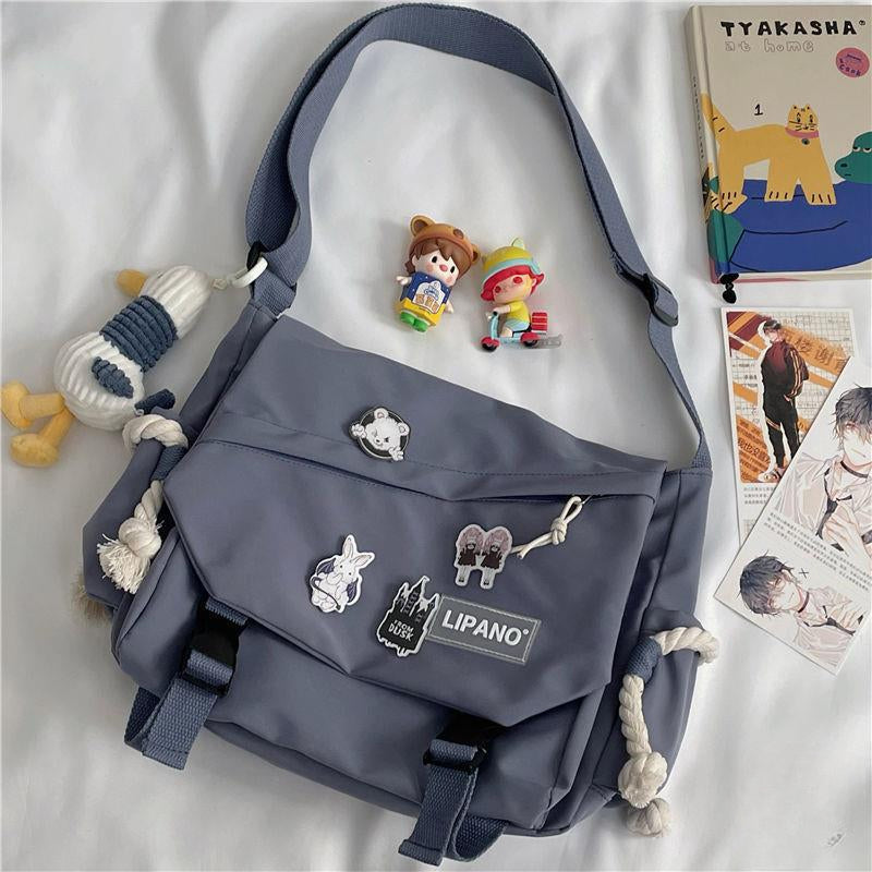 Women's Nylon Handheld One Shoulder Versatile Large Capacity Crossbody Bag Retro Work Travel