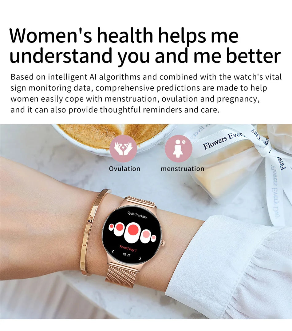 New Ultra Thin Smart Watch Women Screen Always Display Time Sports Bracelet Bluetooth Call Fashion Smartwatch