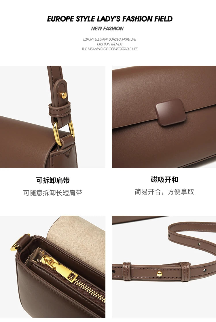 Luxury handbags female crossbody bags Tofu small square shoulder bag, Women bags new fashion 2025 genuine cowhide leather satchel