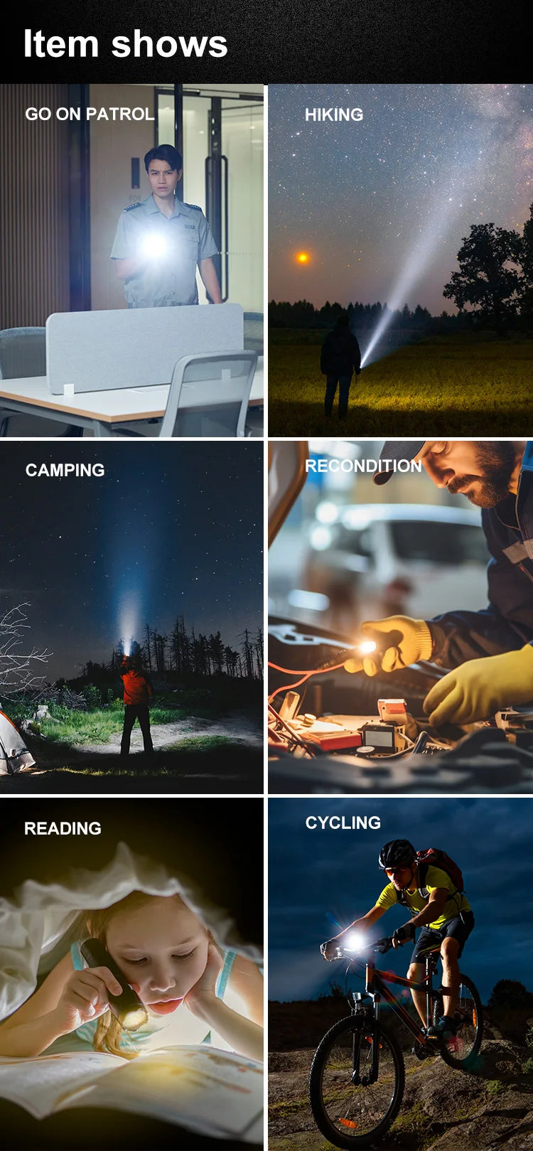 Powerful LED Flashlight 100000 Lumen Tactical Flashlights Rechargeable USB 18650 Waterproof Zoom Fishing Hunting LED Flashlight