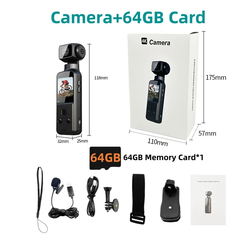 4K Pocket Camera 1080P WiFi Full HD Pocket Camera 270 Rotatable Mini Outdoor Sport DV With Waterproof Case Video Camcorders Gift