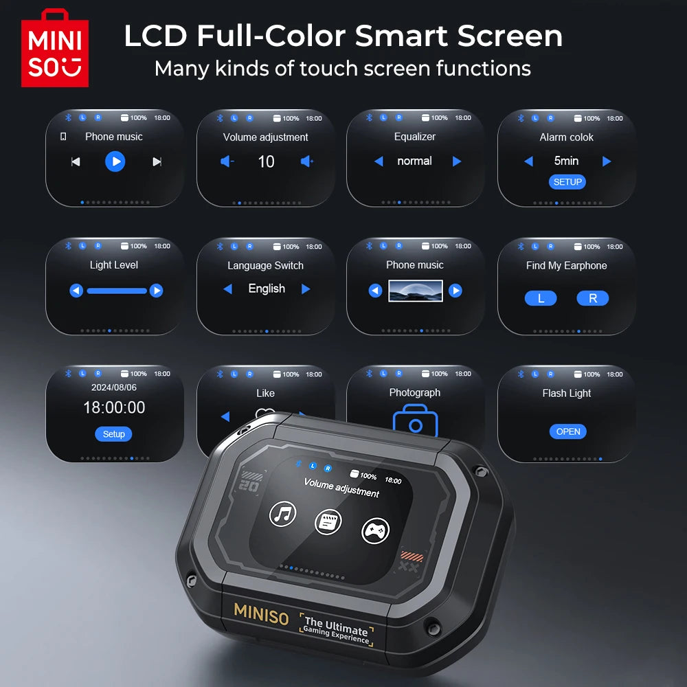 MINISO M98 True Wireless Open Ear Earbuds Bluetooth 5.4ears,13mm Dynamic Driver OWS Ears heads Gaming Headset Super Long Endure