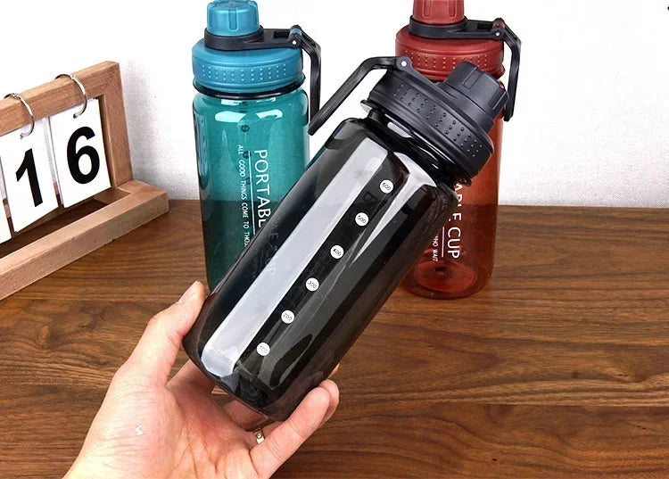 1000ml Sports Water Bottle Portable Leakproof Large Capacity Travel Kettle Lightweight Plastic Water Jugs Creative Space Cup