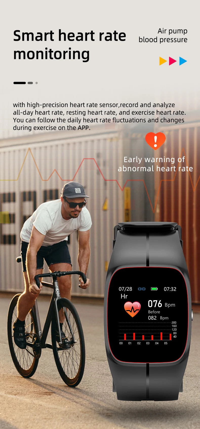 Medical Grade Smart Watch Air Pump Airbag Precise Sphygmomanometer Heart Rate Thermometer Monitor Wristband Elderly Health Watch