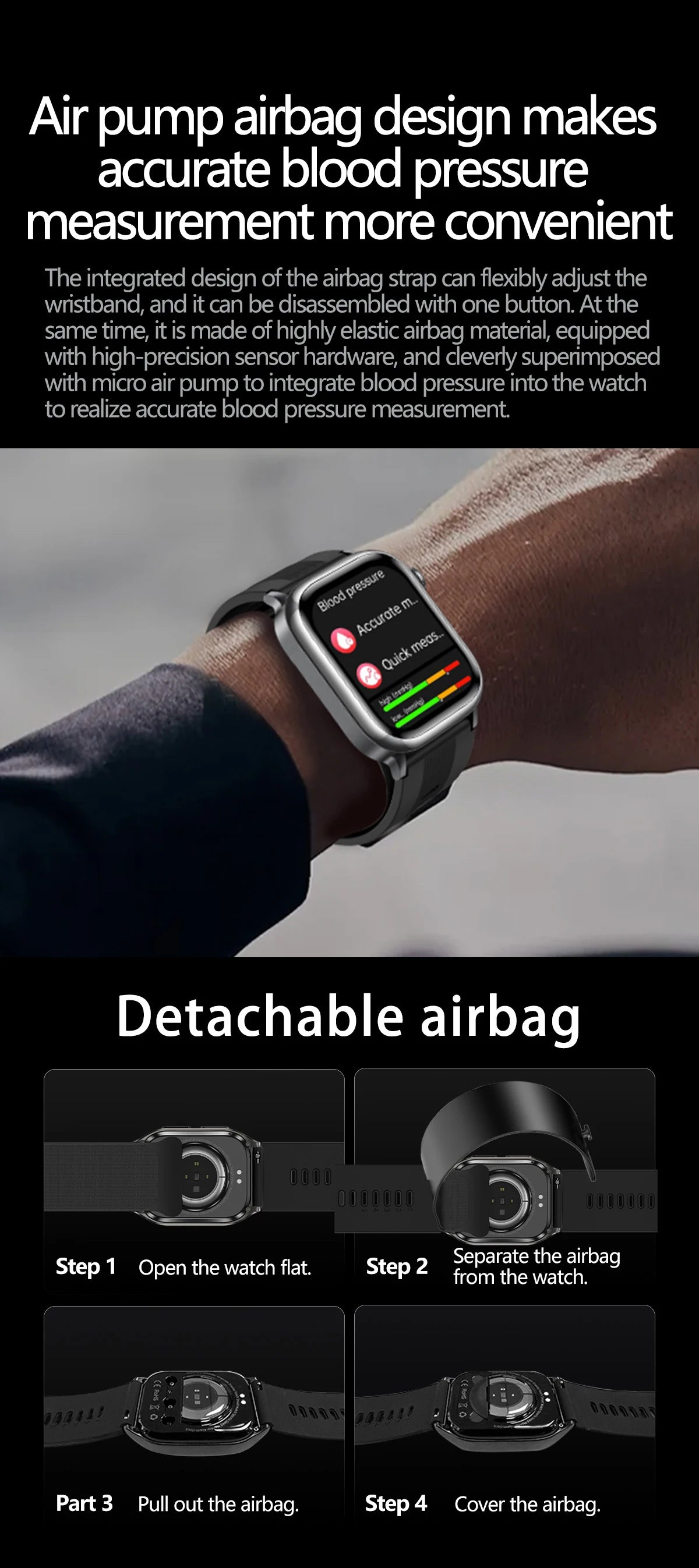2025 New High-end Air Pump Lipid Smart Watch Men ECG+PPG Precise Blood Pressure Heart Rate BT Call NFC Health Watches