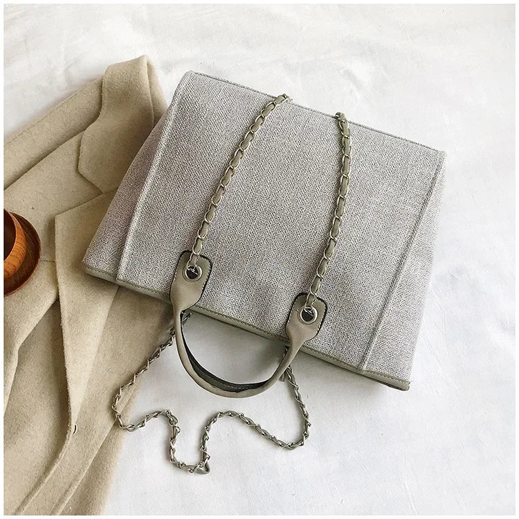 Fashion Make Up Designer Big Women's New Korean Fashion Casual Large Capacity Shoulder Crossbody Chain Tote Bag