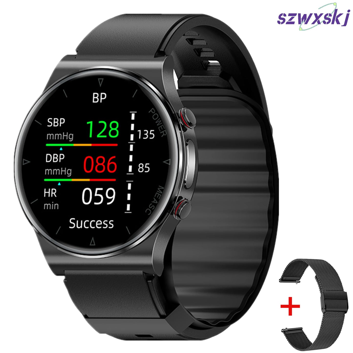 P70 Smart Watch Air Pressure Pump Blood Pressure Medical Grade ECG+PPG Heart Rate Blood Pressure Measurement Elder Health Watch