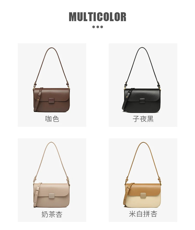 Luxury handbags female crossbody bags Tofu small square shoulder bag, Women bags new fashion 2025 genuine cowhide leather satchel