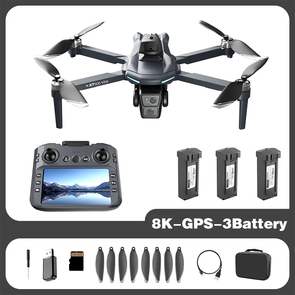 XIAOMI NEW XT606 GPS Drone 8K HD Professional dual camera 5G WIFI FPV Obstacle Avoidance Brushless RC Quadcopter Drone toy MIJIA