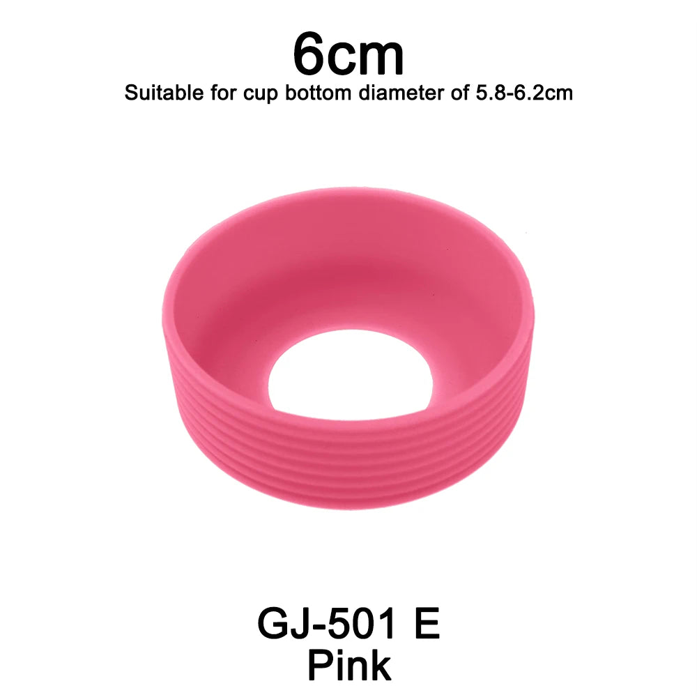 6cm 15 Colour Threaded Soft Silicone Cup Bottom Cover Wear Resistant Ring Sleeve Sheath Anti Slip Good Toughness