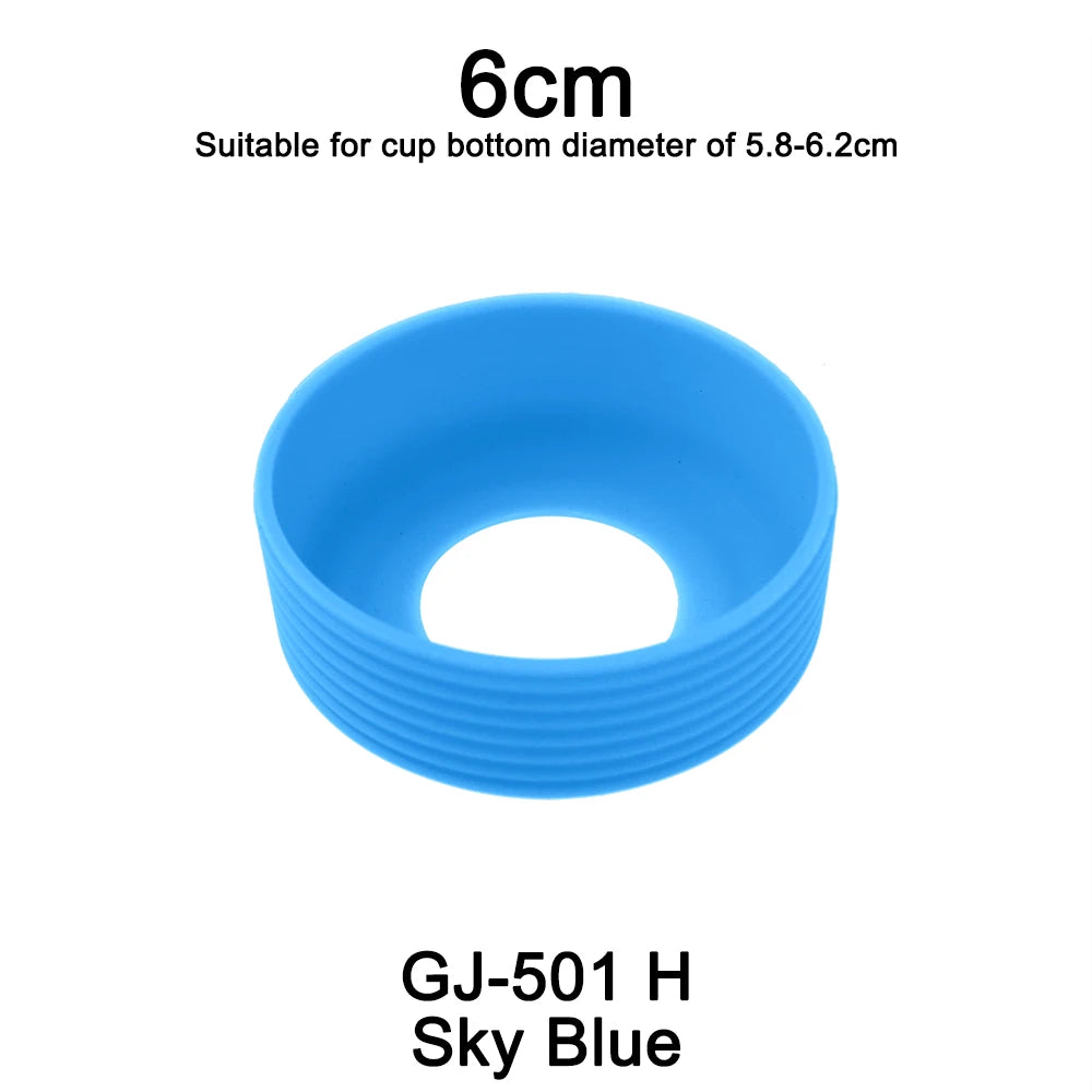 6cm 15 Colour Threaded Soft Silicone Cup Bottom Cover Wear Resistant Ring Sleeve Sheath Anti Slip Good Toughness