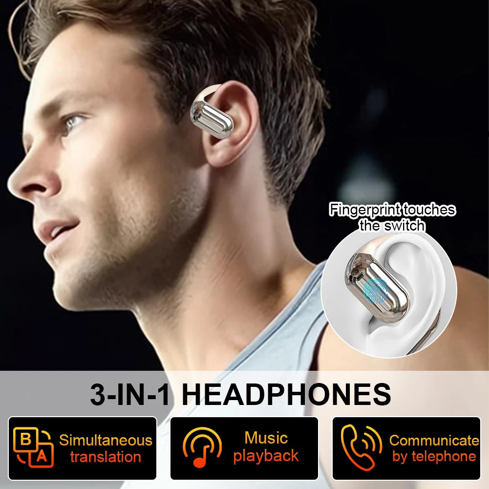 3 in 1 Translation Earphones 144 Languages Real-Time Translator Earbuds Noise Reduction Waterproof Business AI Translator Earbud