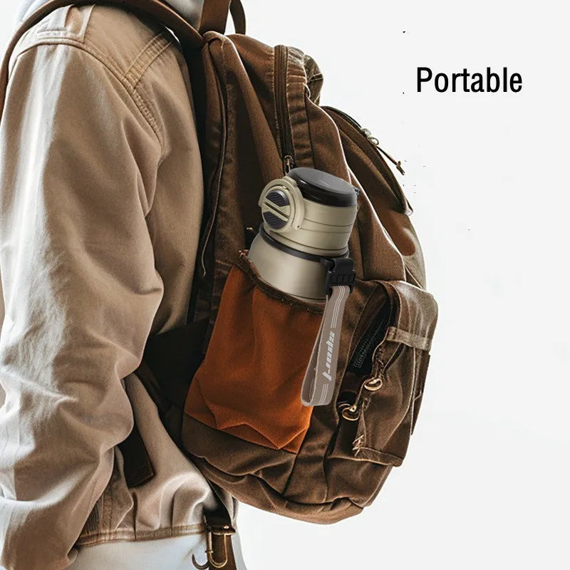 680ml Double Stainless Steel Sport Vacuum Flask With Straw Coffee Tea Thermos Mug Gym Fitness Thermal Bottle Travel Tumbler