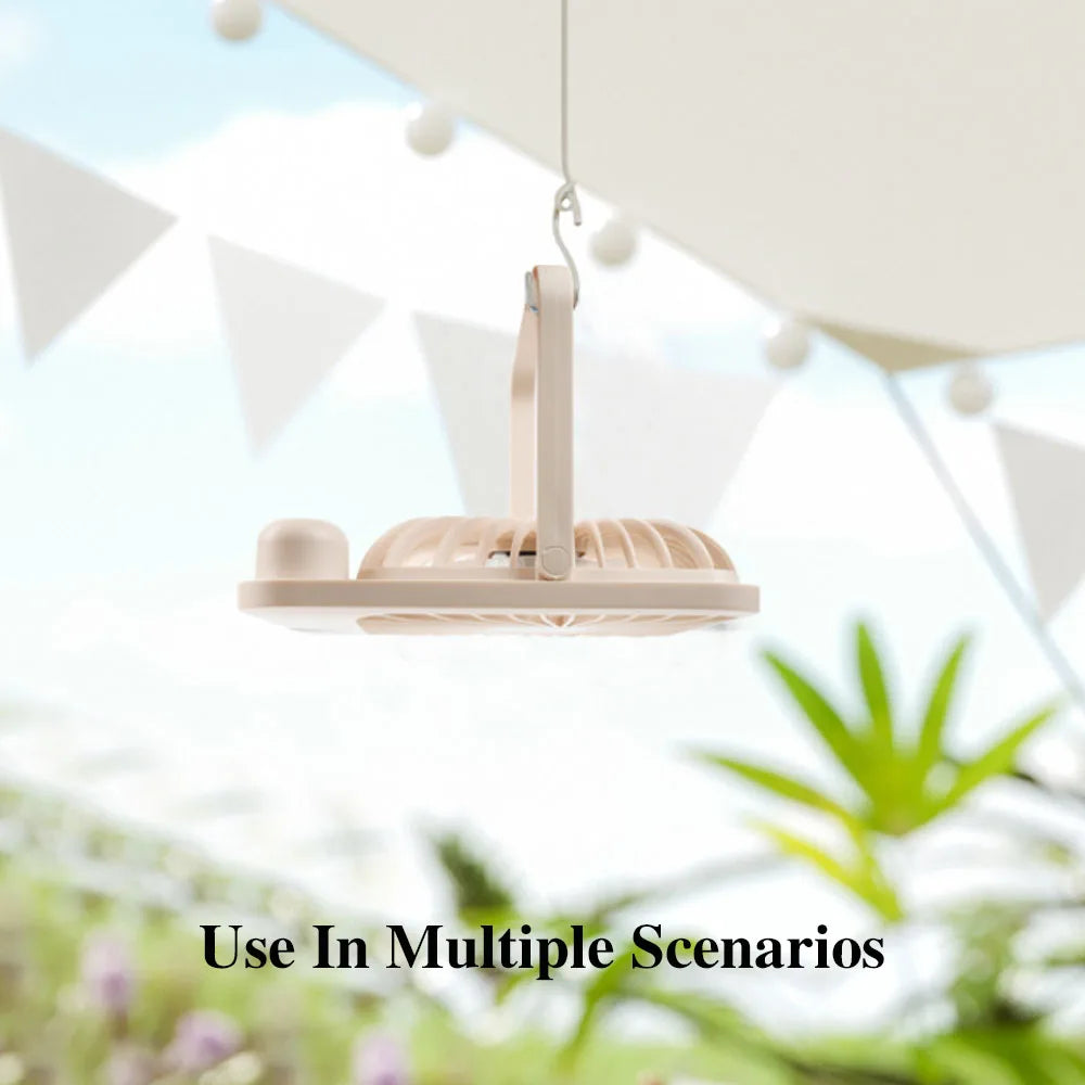 Desktop Fan Portable Fan Rechargeable 5-Speed Adjustment 180° Rotating Foldable Fan With Battery Digital Display Noise-Free Fan