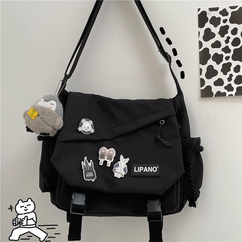 Women's Nylon Handheld One Shoulder Versatile Large Capacity Crossbody Bag Retro Work Travel