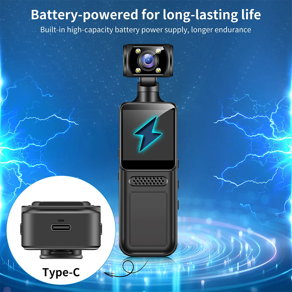 128GB 4K Ultra HD Action Mini Camera 180 Rotatable Vlog Wifi Sports Cam Waterproof Case Helmet Travel Bicycle Driver Recorder