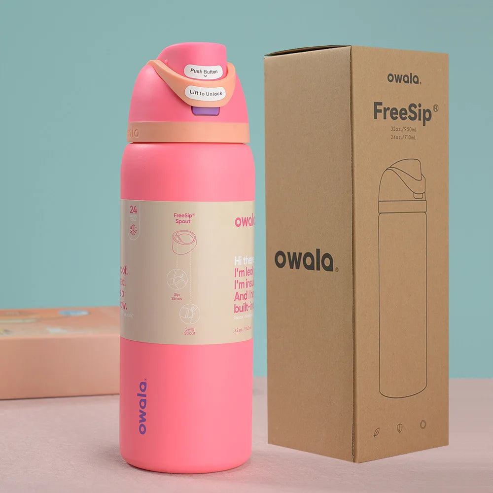 NEW Original Owala Insulated Stainless Steel Water Bottle with Straw, BPA-Free Sports Water Bottle