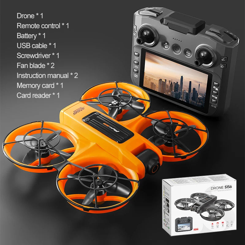 2025 S156 Mini Drone 8K HD Aerial Photography Dual-Camera Dron With Screen Omnidirectional Brushless Motor Drone RC