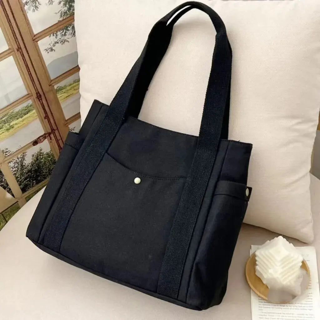 Large Capacity Tote Canvas Bag for Work Outgoing High Appearance Commuting Versatile Art Student Clothing Book Shoulder Bag.