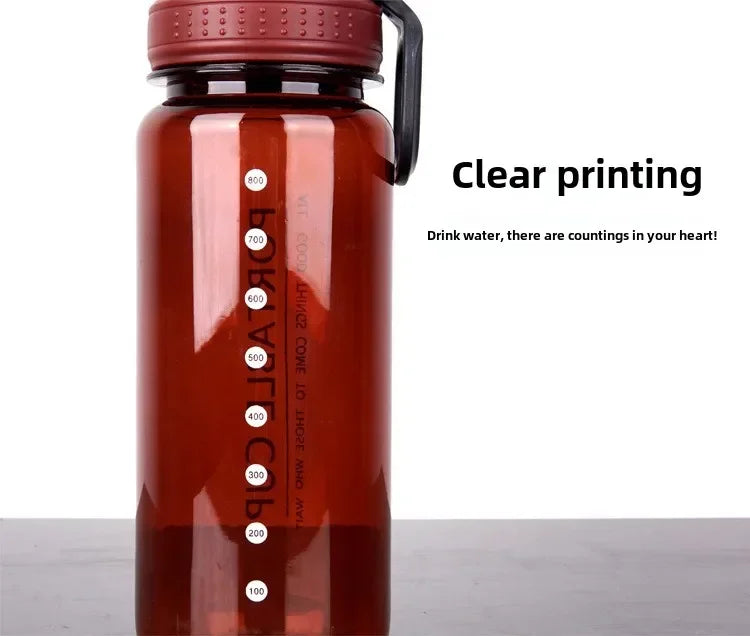 1000ml Sports Water Bottle Portable Leakproof Large Capacity Travel Kettle Lightweight Plastic Water Jugs Creative Space Cup