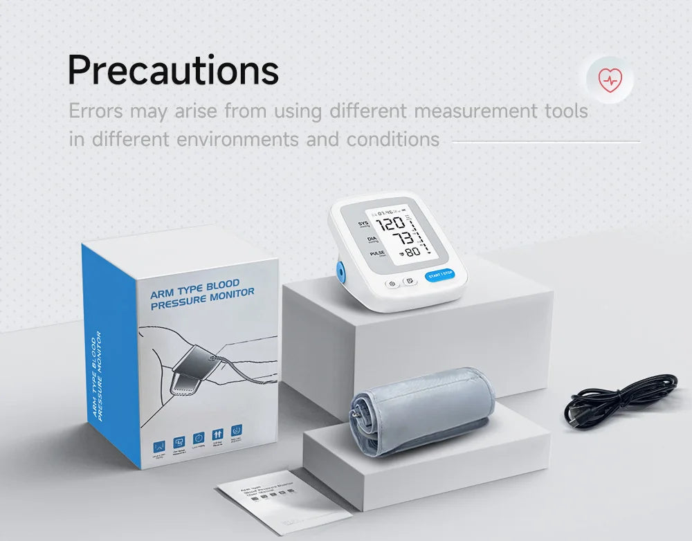 Yongrow Portable Digital Upper Arm Blood Pressure Monitor Measurement Tool Tonometer Sphygmomanometer