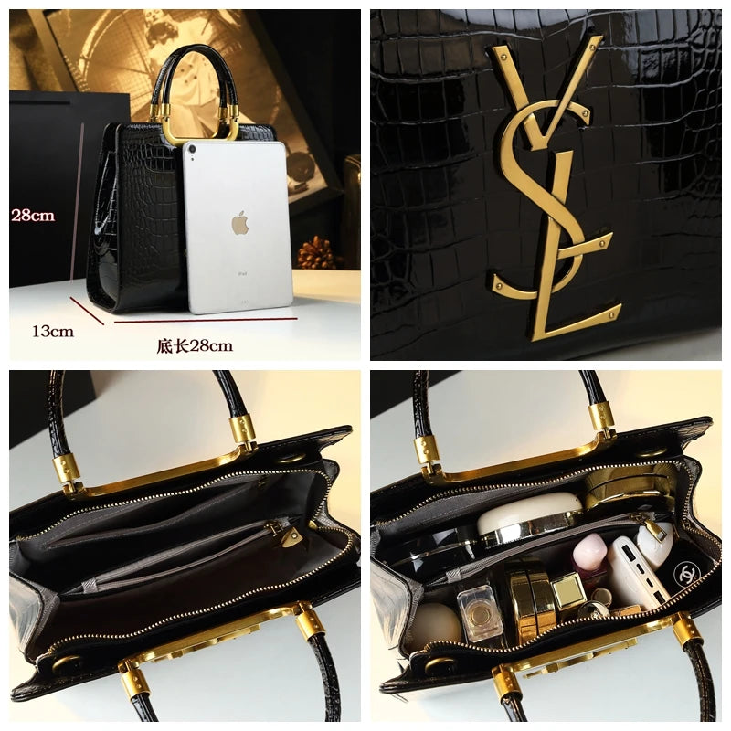 High-grade light luxury handbag New Autumn and Winter fashion Tote bag women's crocodile print single shoulder crossbodybag