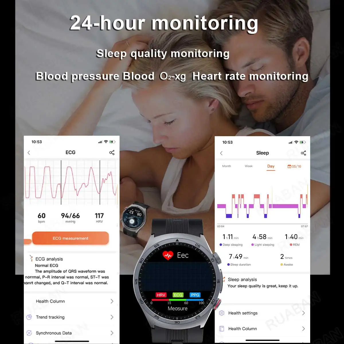 Airbag Smart Watch 2025 New Health watch men Air pump True Accurately Blood Pressure watches Uric Acid Blood Lipids