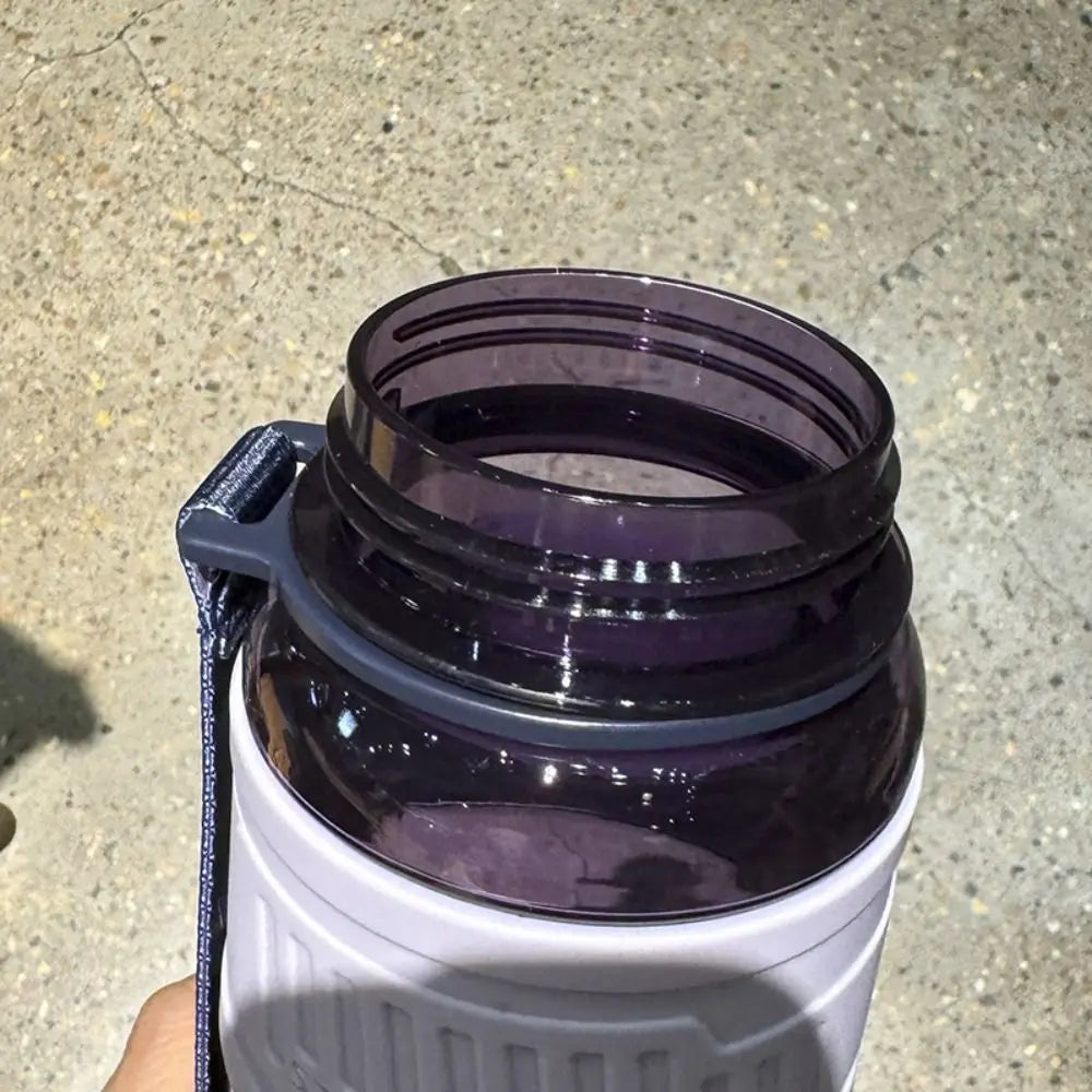 PC 1 Liter Sports Water Bottle Leak Proof Large Capacity Colorful Plastic Cup Silicone Cup Holder Portable Handle