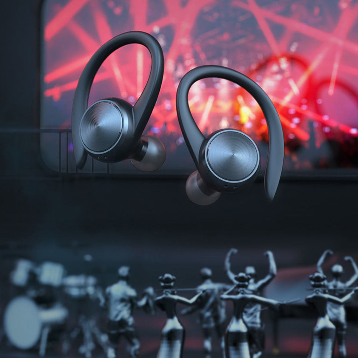Wireless Bluetooth 5.0 Sports Headphone IPX5 Earbuds w/500mAh Charging Case Ear Hooks Earphones 3D HiFi In-Ear Wireless Headset