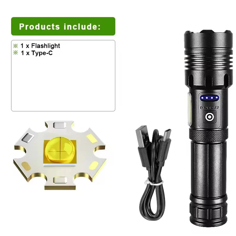 Super Powerful Led Flashlights High Power Rechargeable Torch Light Built-in Battery For Fishing Hunting Camping Lantern