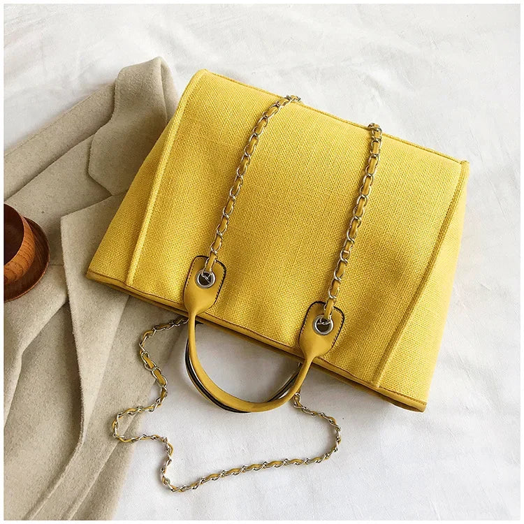 Fashion Make Up Designer Big Women's New Korean Fashion Casual Large Capacity Shoulder Crossbody Chain Tote Bag