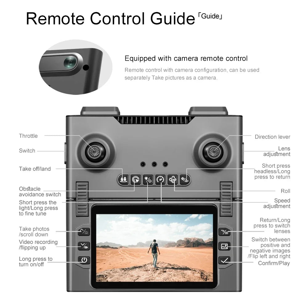 2025 New M66 Drone 4K HD Aerial Photography Camera Drone with Screen Omnidirectional Obstacle Avoidance Drone RC