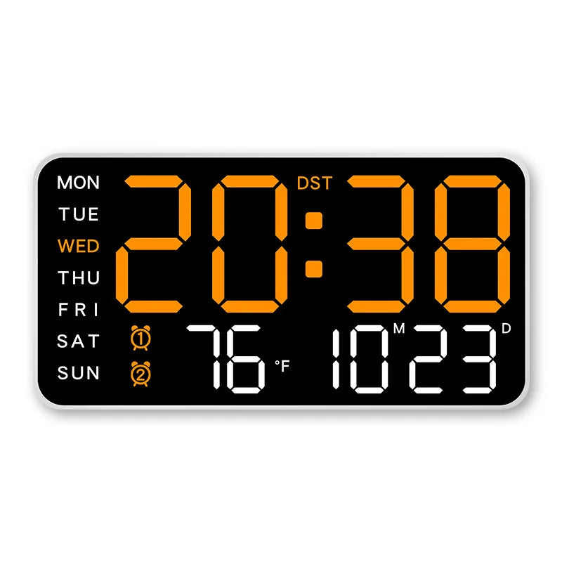 2025 New Frameless electronic clock multi-function hanging Dual-purpose clock digital clock display living room wall clock