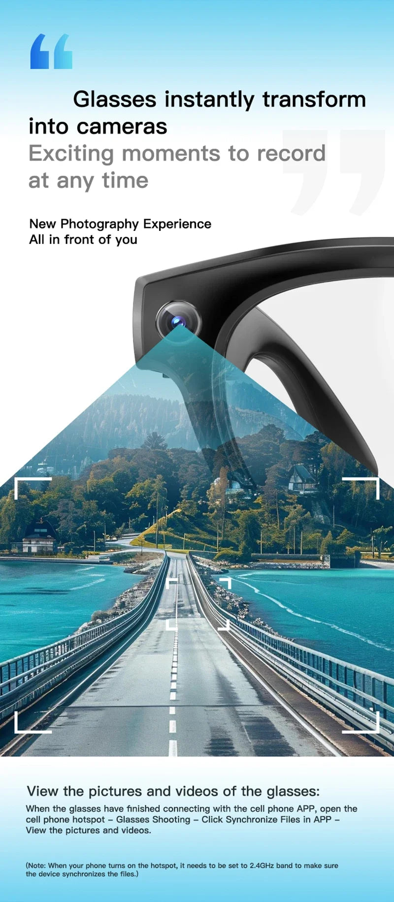 Xiaomi GS380 Smart Glasses With Camera 200W Pixels Auto Colour Change Lens Bluetooth Glasses Listen to music Shooting Sunglasses