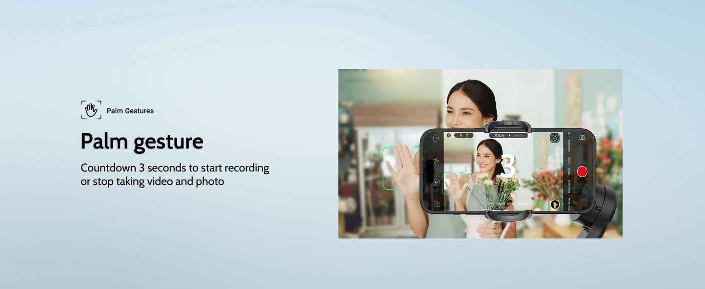AOCHUAN Smart XPro Smartphone 3 Axis Gimbal Stabilizer For iPhone and Android Smartphone Shooting Video with Fill light Effects