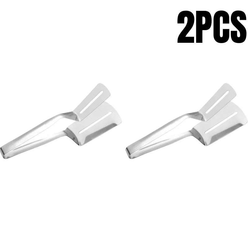 1/2/4Pcs Stainless Steel Steak Clips Multifunctional Spatula Double-Sided Cooking Tongs For Fish Meat Pizza Kitchen Baking Tools
