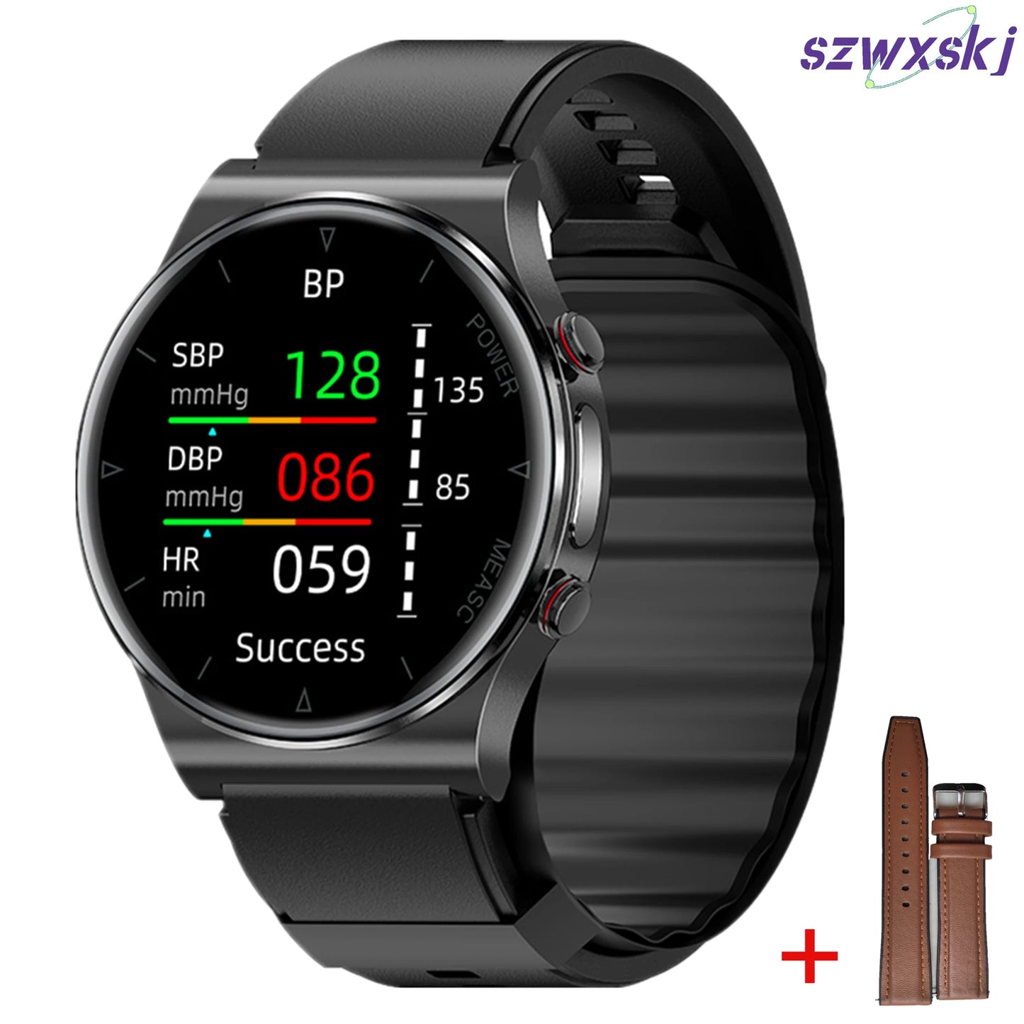 P70 Smart Watch Air Pressure Pump Blood Pressure Medical Grade ECG+PPG Heart Rate Blood Pressure Measurement Elder Health Watch