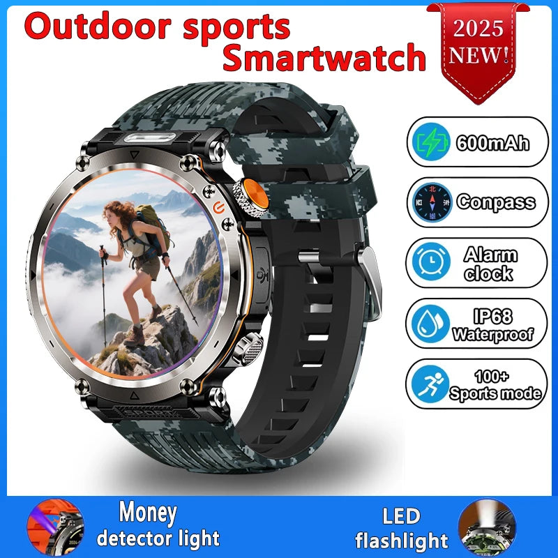 Smart Watch HT30 Bluetooth Call Men Outdoor Sports Fitness Compass Heart Rate Health Monitoring 600mAh Large Battery Smartwatch