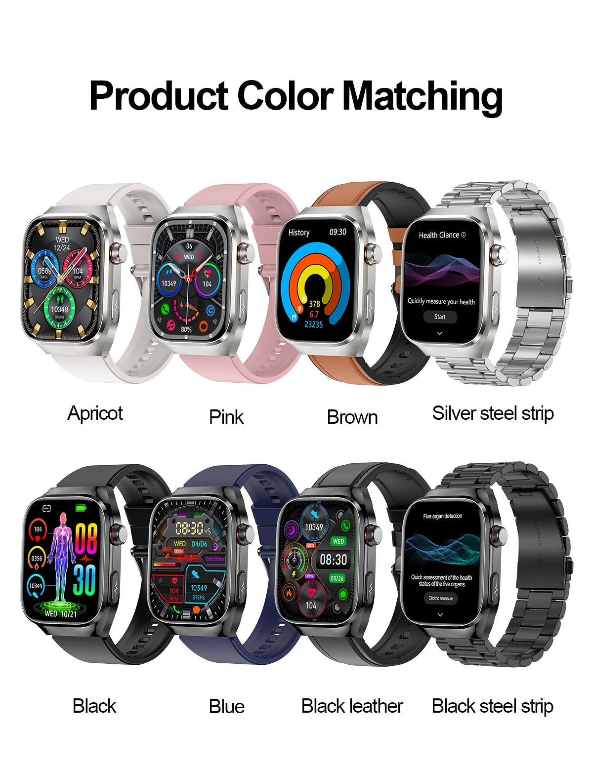 2025 New Three Highs Blood Pressure Smartwatch ECG Uric Acid Heart Rate Clock Body Analysis Health Monitoring Watches
