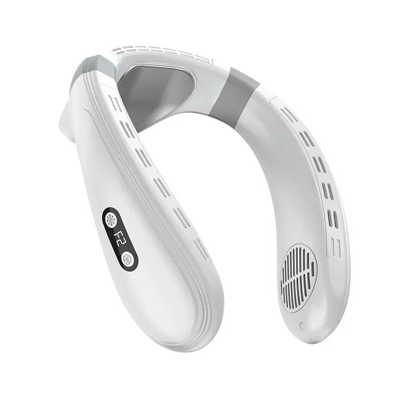2024 New Neck Air Conditioner Portable Neck Fan Rechargeable Semiconductor Cooling Bladeless Fan Wearable Cooler multi purpose