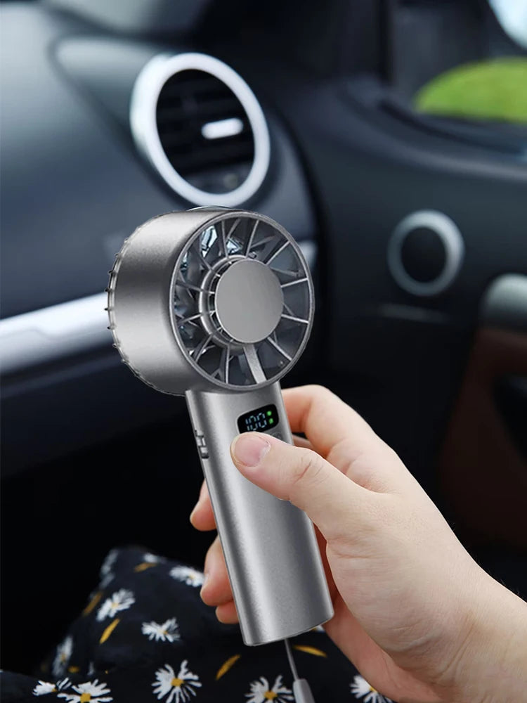 5200mAh Portable mini Fan 100 Wind Speeds Instant Cooling with Ice Mode Handheld fan USB Rechargeable electric fans Camping Fan