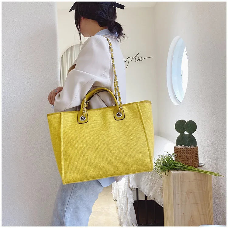 Fashion Make Up Designer Big Women's New Korean Fashion Casual Large Capacity Shoulder Crossbody Chain Tote Bag