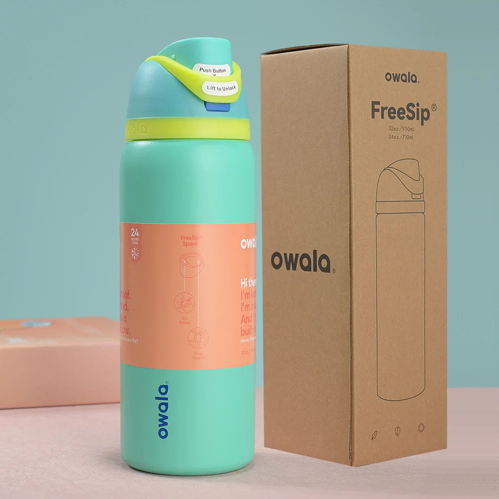 NEW Original Owala Insulated Stainless Steel Water Bottle with Straw, BPA-Free Sports Water Bottle