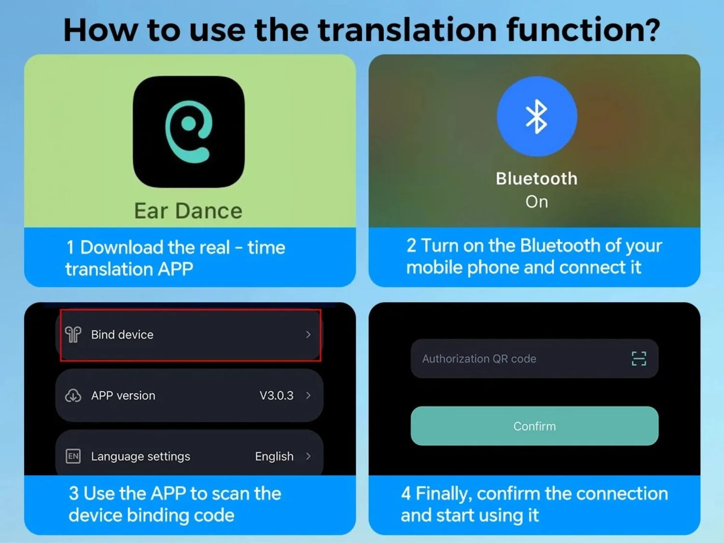 Translation Earphones 164 Languages Instant Voice Real Time Translators Wireless Bluetooth Headphones HiFi Earbuds