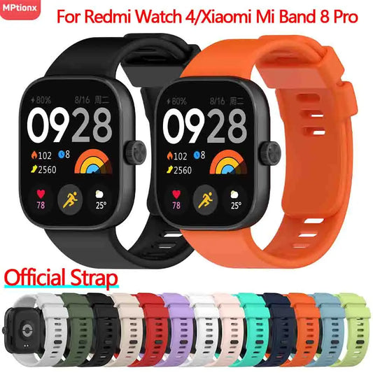 Silicone Strap For Xiaomi Redmi Watch 4 Smart Watch Bracelet Replacement Correa For Xiaomi Mi Band 8 Pro WristBand Accessories