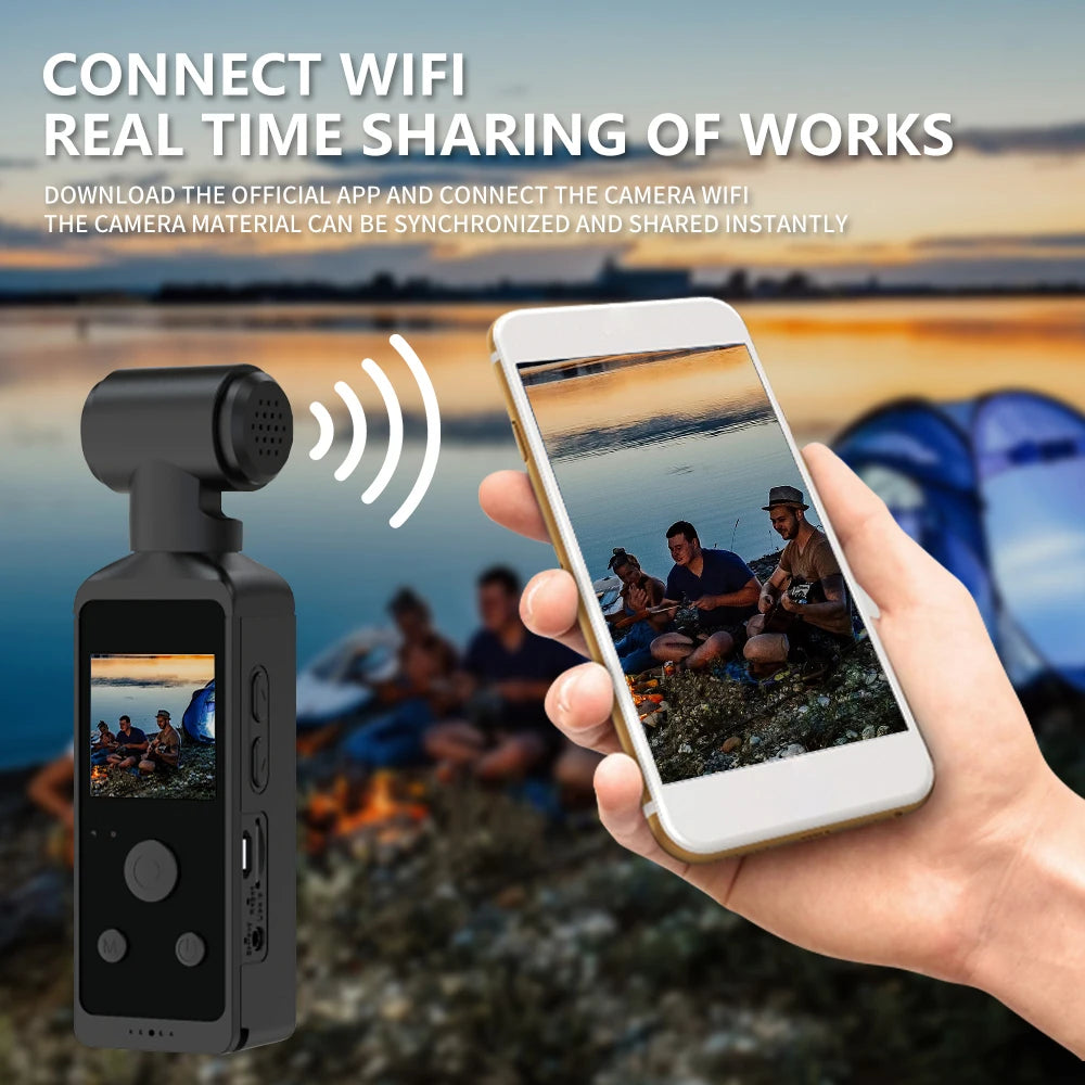 4K Pocket Camera 1080P WiFi Full HD Pocket Camera 270 Rotatable Mini Outdoor Sport DV With Waterproof Case Video Camcorders Gift