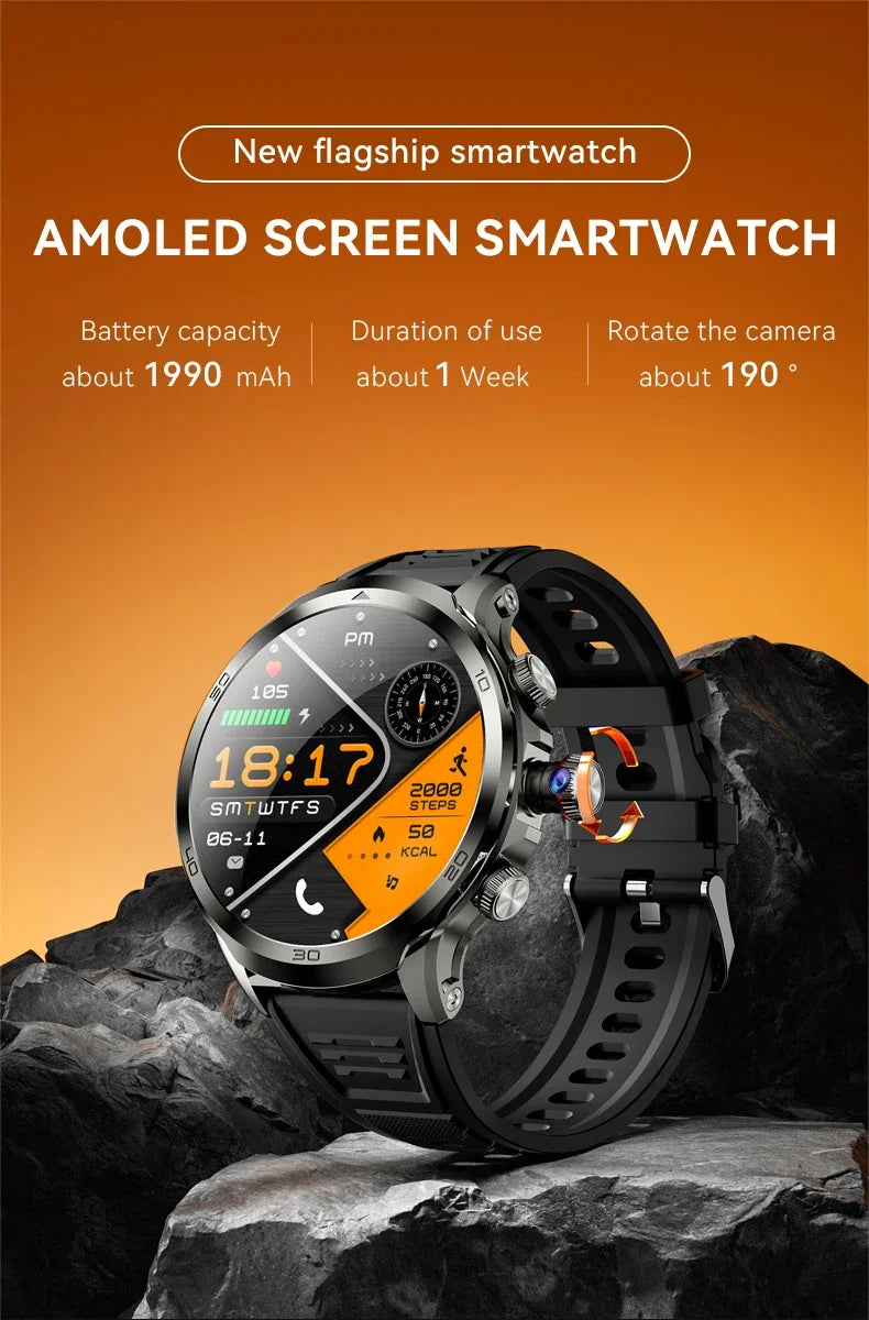 2025 NEW 4G Full Netcom H19 Smartwatch Android System 1.95 Inch 720*720 Amoled Screen 190° Rotating Camera Smart Watch GPS WIFI