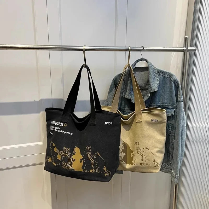 Women's Lady Canvas Tote Bag Fashionable Spacious Durable Shoulder Bag with Zipper Closure and Classic Design Perfect for Work