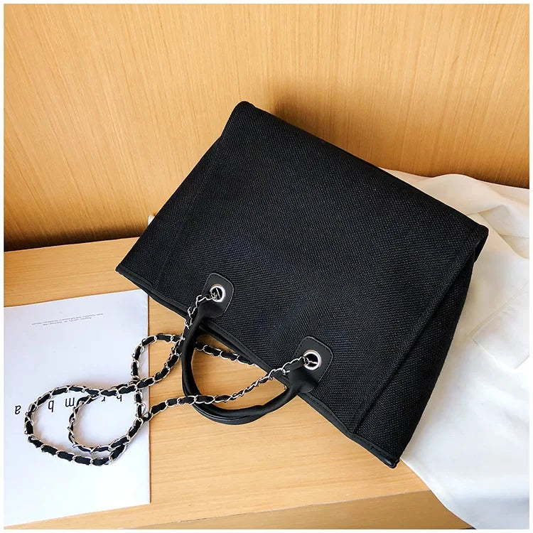 Fashion Make Up Designer Big Women's New Korean Fashion Casual Large Capacity Shoulder Crossbody Chain Tote Bag