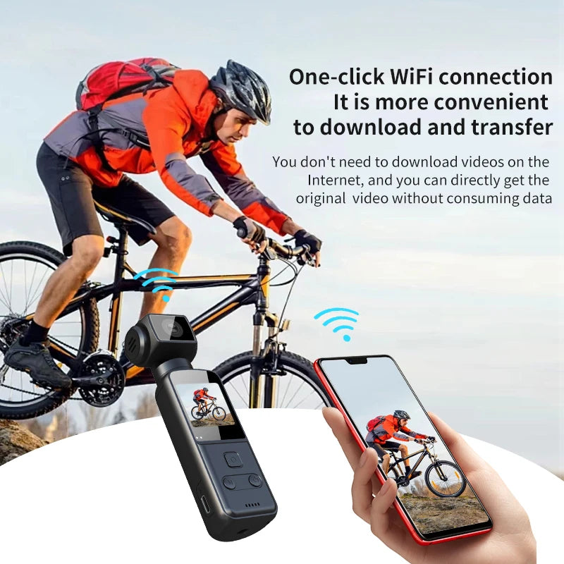 4K Pocket Camera 1080P WiFi Full HD Pocket Camera 270 Rotatable Mini Outdoor Sport DV With Waterproof Case Video Camcorders Gift